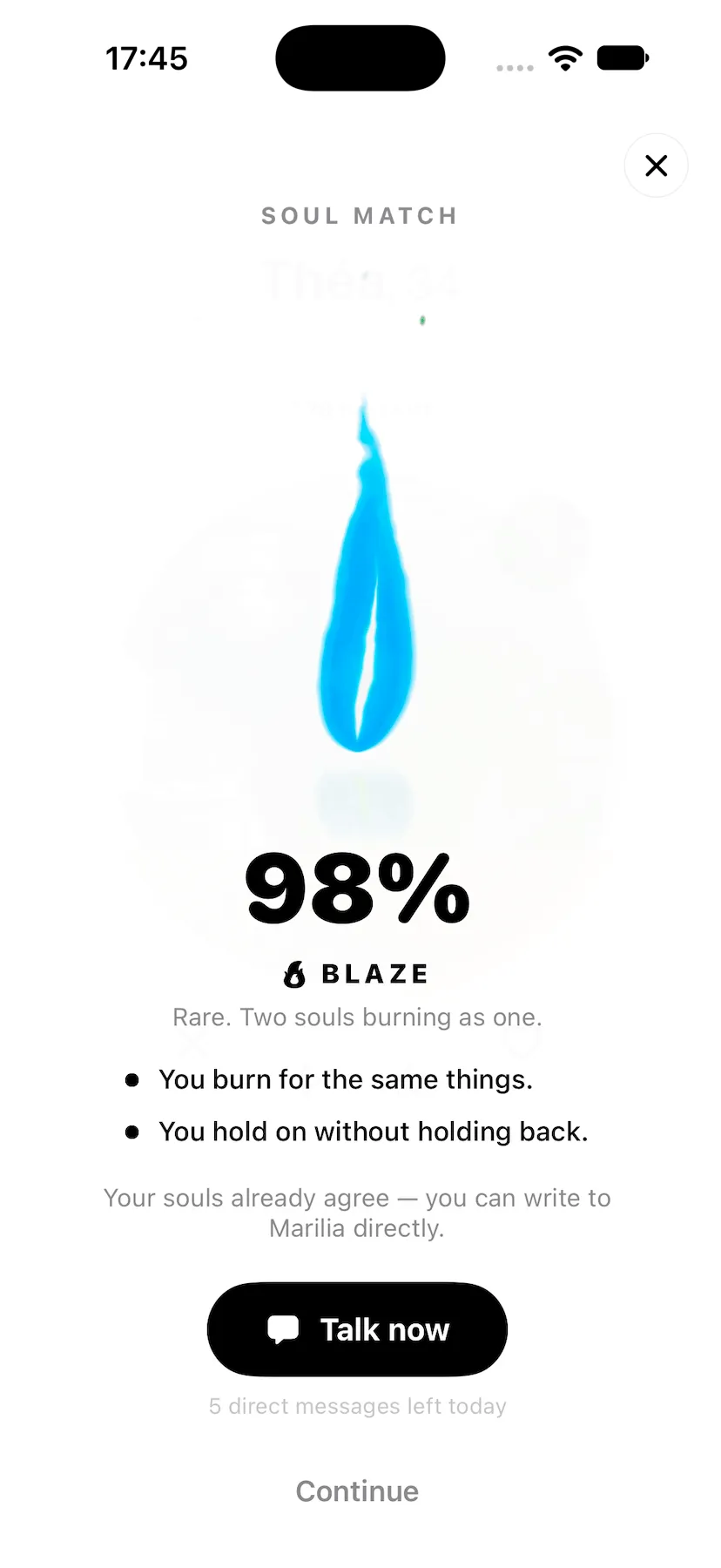 Shine Soul Match: 78% Flame, spark now
